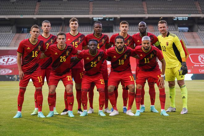 La selección Bélgica vistiendo una Camiseta Bélgica